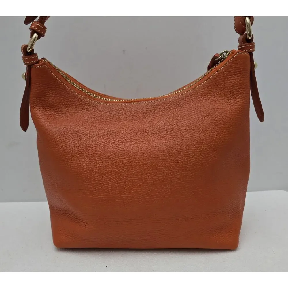 DOONEY & BOURKE Dillen Hobo Bag Medium pebble grain Leather Purse Orange